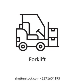 Forklift vector outline Icon Design illustration. Logistic Symbol on White background EPS 10 File