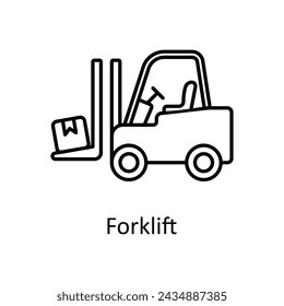 Forklift vector outline icon design illustration. Manufacturing units symbol on White background EPS 10 File