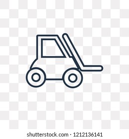 Forklift vector outline icon isolated on transparent background, high quality linear Forklift transparency concept can be used web and mobile