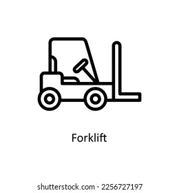 Forklift Vector Outline icon for your digital or print projects. stock illustration