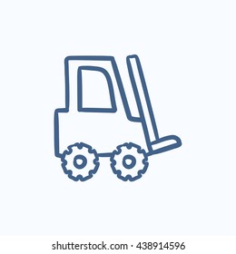 Forklift vector sketch icon isolated on background. Hand drawn Forklift icon. Forklift sketch icon for infographic, website or app.