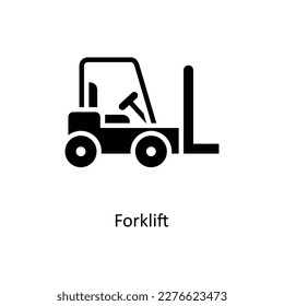 Forklift Vector Solid Icons. Simple stock illustration stock