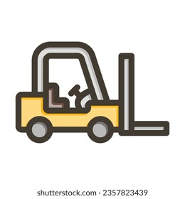 Forklift Vector Thick Line Filled Colors Icon For Personal And Commercial Use.
