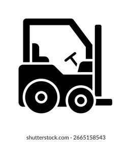 Vector de la carretilla elevadora para la manipulación material del almacén, ilustración del vehículo de Industrial, carga y movimiento de la plataforma