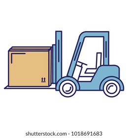 forklift vehicle with box