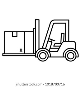 forklift vehicle with box