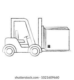 forklift vehicle with box