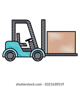 forklift vehicle with box