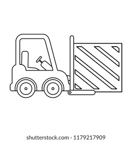 forklift vehicle with box