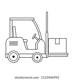 forklift vehicle with boxes
