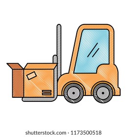 forklift vehicle with boxes