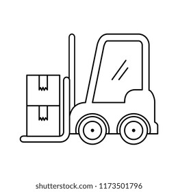 forklift vehicle with boxes