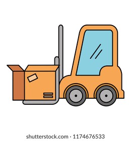 forklift vehicle with boxes