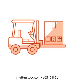 forklift vehicle with boxes