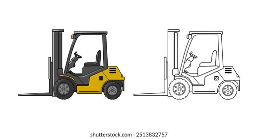 Forklift Vehicle Cartoon Design Illustration vector eps format suitable for your design needs logo illustration animation etc