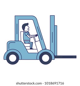 forklift vehicle with driver