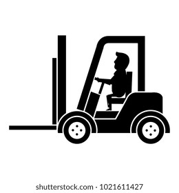 forklift vehicle with driver