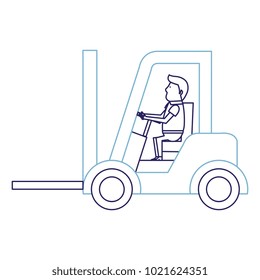 forklift vehicle with driver