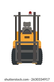 Forklift vehicle. Front view. Simple flat illustration