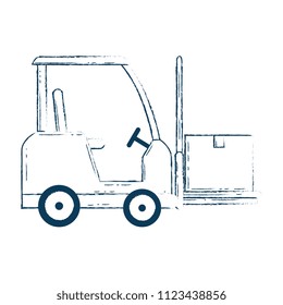 forklift vehicle isolated icon