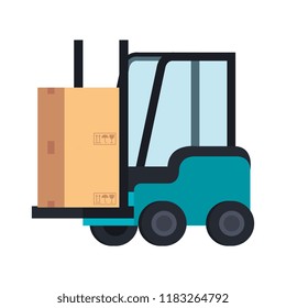 forklift vehicle isolated icon