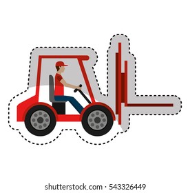 forklift vehicle isolated icon vector illustration design