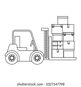 forklift vehicle lifting boxes