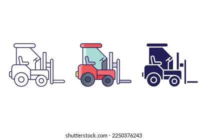Ilustración del vector de los vehículos de elevación de horquilla