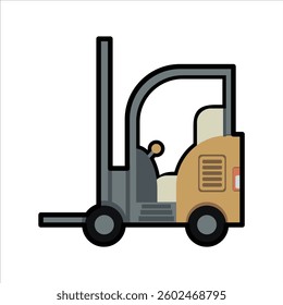 Forklift Warehouse Utility Modern, Editable Vector Colored Illustration For Transportation and Vehicle Design