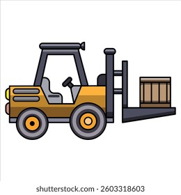 Forklift Warehouse Utility Modern, Stylish and Editable Vector Illustration For Transportation and Vehicle Design