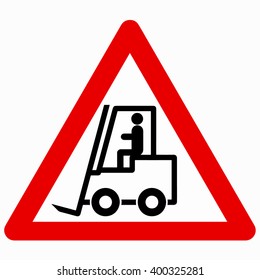 Forklift warning attention sign, vector design