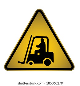 Forklift Warning Sign- Vector