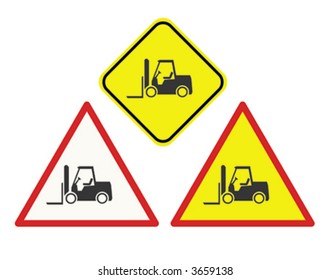 Forklift warning signs vector