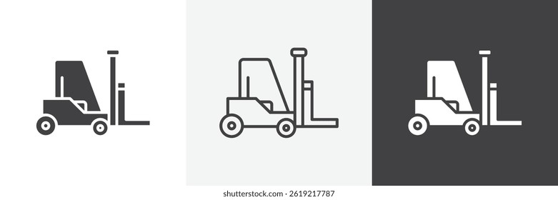Forklift web vector icons set