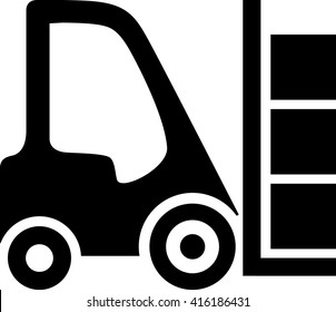 Forklift white icon 