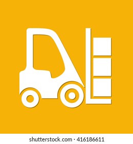 Forklift yellow icon 