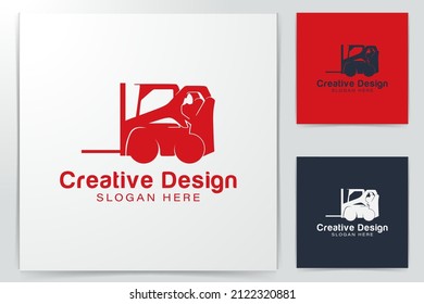 Forklifts and cranes, excavators and tractors, bulldozers logo Ideas. Inspiration logo design. Template Vector Illustration. Isolated On White Background