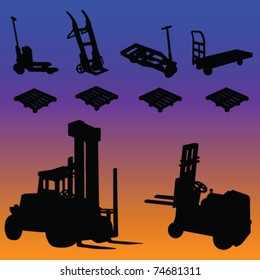 forklifts vector