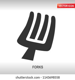 forks black vector icon on white background