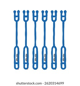 forks fondue doodle icon sketch vector. forks fondue sign. isolated symbol illustration