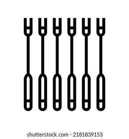 forks fondue line icon vector. forks fondue sign. isolated contour symbol black illustration