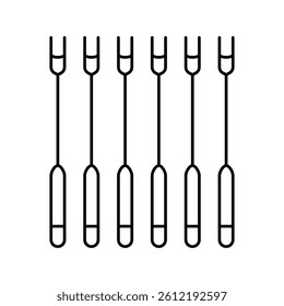forks fondue line icon vector. forks fondue sign. isolated contour symbol black illustration