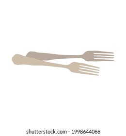 
Gabel, beige auf weißem Hintergrund