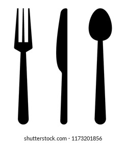 
Forks and spoons known as cutlery icon 
