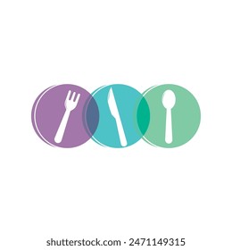 Fork,spoon and knife design illustration template