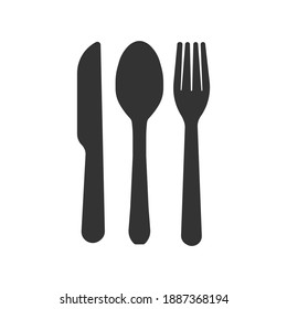 Fork,spoon and knife icon vector in flat style. Food symbol. Vector illustration color editable isolated on blank background. Eps 10.