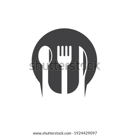 fork,spoon and knife  icon vector illustration template