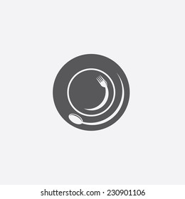 fork,spoon and plate vector design template