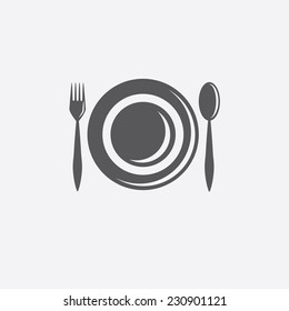 fork,spoon and plate vector design template