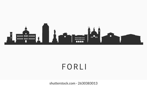 Forli Cityscape Silhouette with Italy, and Skyline.